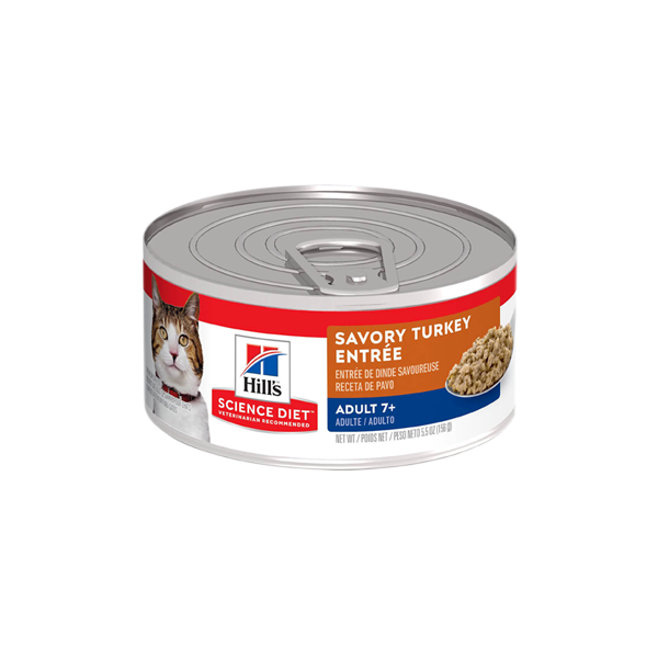 Hills Science Diet gato adulto 7+ pavo lata