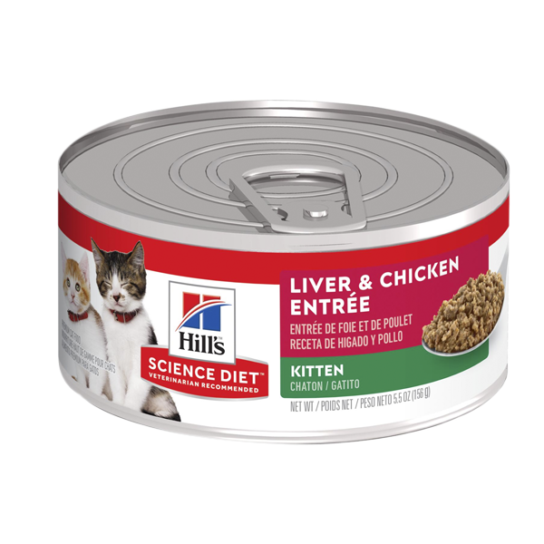 Hills Science Diet gato cachorro hígado y pollo lata