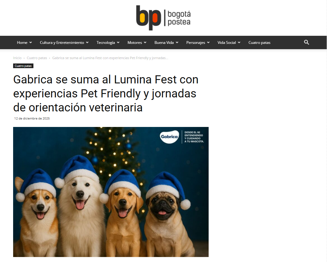 Gabrica | Gabrica llega a Lumina Fest con experiencias pet friendly y jornadas de acompañamiento veterinario.